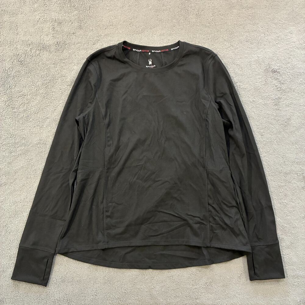 Spyder Active Black Long Sleeve Performance Top Athletic Shirt Men's Size XL